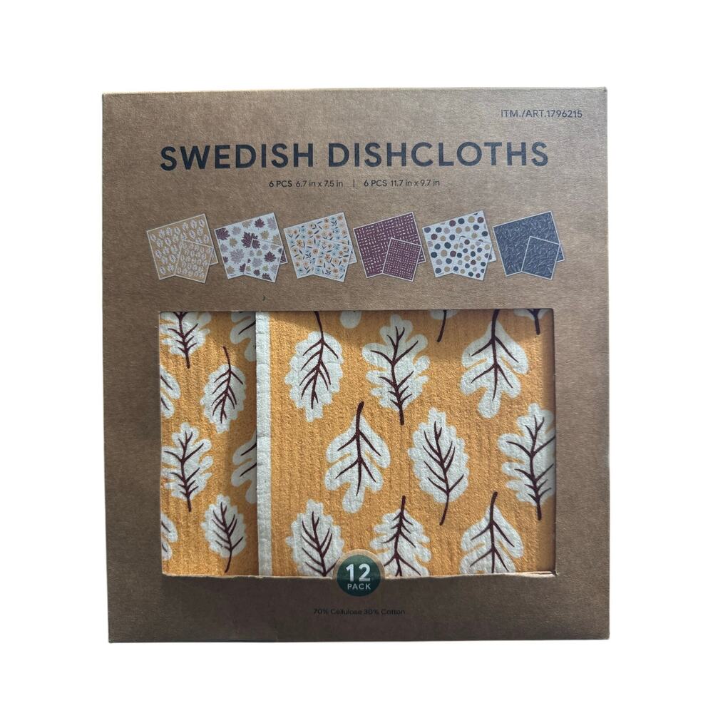 Swedish Dishcloths Costco 12 Pack Fall Autumn Leaves Flowers Abstract